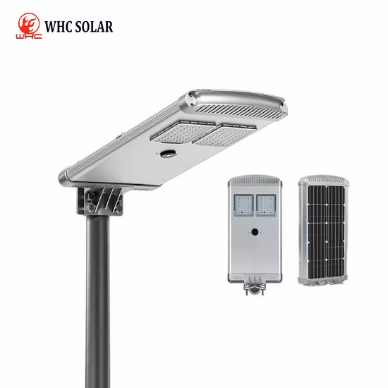 도매 최고의 가격 100W 150W 200W 250W 야외 데크 에너지 구동 패널 홍수 모션 센서 도로 야외 정원 벽 LED 모두 하나의 태양 광 가로등