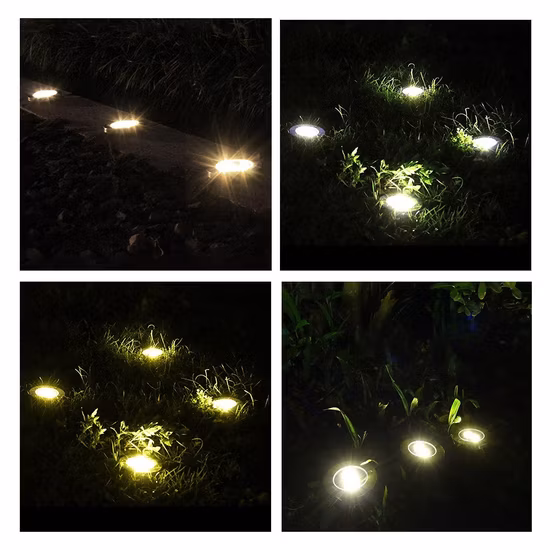 Solar Lamp 8 LED Stainless Steel Outdoor Ground Light
