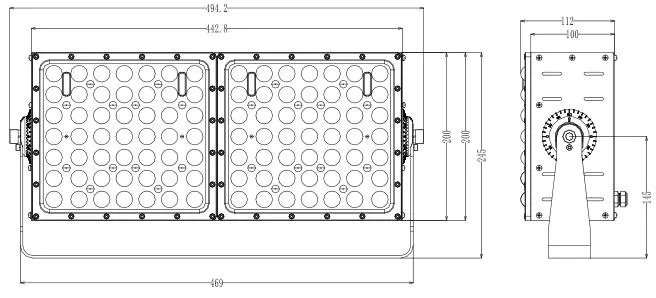 High Power LED Flood Light with Adjustable Multi-Angle for Outdoor Illumination Distance